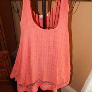 Ladies Blu Pepper Tank Top ~ Size L ~ Coral